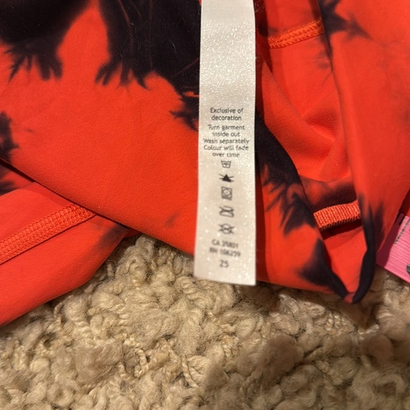 Lululemon Wunder Train High-Rise Tight 25" *Wash Tie Dye Carnation Red Black 6 - Picture 6 of 6